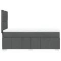 cadre de lit avec matelas Gris foncé 90x200 cm Tissu