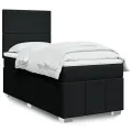 cadre de lit avec matelas Noir 90x200 cm Tissu