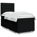 cadre de lit avec matelas Noir 90x200 cm Tissu