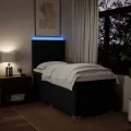 cadre de lit avec matelas Noir 90x200 cm Tissu
