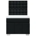 cadre de lit avec matelas Noir 90x200 cm Tissu