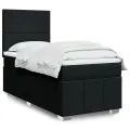 cadre de lit avec matelas Noir 90x200 cm Tissu