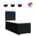 cadre de lit avec matelas Noir 90x200 cm Tissu