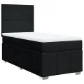 cadre de lit avec matelas Noir 90x200 cm Tissu