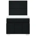 cadre de lit avec matelas Noir 90x200 cm Tissu
