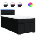 cadre de lit avec matelas Noir 90x200 cm Tissu