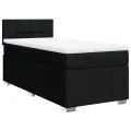 cadre de lit avec matelas Noir 90x200 cm Tissu