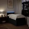 cadre de lit avec matelas Noir 90x200 cm Tissu