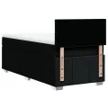 cadre de lit avec matelas Noir 90x200 cm Tissu