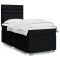 cadre de lit avec matelas Noir 90x200 cm Tissu