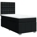 cadre de lit avec matelas Noir 90x200 cm Tissu