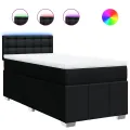 cadre de lit avec matelas Noir 90x190 cm Tissu