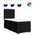 cadre de lit avec matelas Noir 90x190 cm Tissu