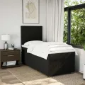 cadre de lit avec matelas Noir 90x190 cm Tissu