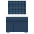 cadre de lit avec matelas Bleu 90x200 cm Tissu