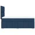 cadre de lit avec matelas Bleu 90x200 cm Tissu