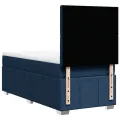 cadre de lit avec matelas Bleu 90x200 cm Tissu