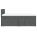 cadre de lit et matelas Gris foncé 90x190 cm Tissu