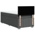 cadre de lit et matelas Gris foncé 90x190 cm Tissu