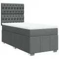 cadre de lit et matelas Gris foncé 90x190 cm Tissu