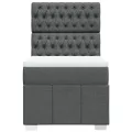 cadre de lit et matelas Gris foncé 90x190 cm Tissu