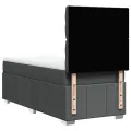 cadre de lit et matelas Gris foncé 90x190 cm Tissu