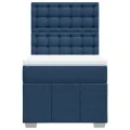 cadre de lit avec matelas Bleu 90x200 cm Tissu