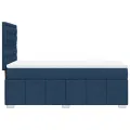 cadre de lit avec matelas Bleu 90x200 cm Tissu