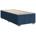cadre de lit avec matelas Bleu 90x200 cm Tissu