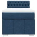 cadre de lit avec matelas Bleu 90x200 cm Tissu