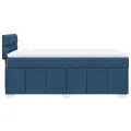 cadre de lit avec matelas Bleu 90x200 cm Tissu