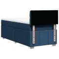 cadre de lit avec matelas Bleu 90x200 cm Tissu