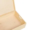 Boîte en bois avec couvercle et poignées bois de pin massif