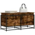 Boîte de rangement avec couvercle chêne fumé bois d'ingénierie