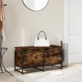 Boîte de rangement avec couvercle chêne fumé bois d'ingénierie