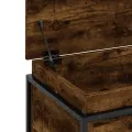 Boîte de rangement avec couvercle chêne fumé bois d'ingénierie
