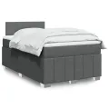 cadre de lit avec matelas gris foncé 120x190cm tissu