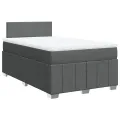 cadre de lit avec matelas gris foncé 120x190cm tissu