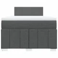 cadre de lit avec matelas gris foncé 120x190cm tissu