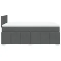 cadre de lit avec matelas gris foncé 120x190cm tissu