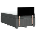 cadre de lit avec matelas gris foncé 120x190cm tissu