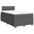 cadre de lit avec matelas gris foncé 120x190cm tissu