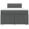 cadre de lit avec matelas gris foncé 120x190cm tissu