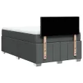 cadre de lit avec matelas gris foncé 120x190cm tissu