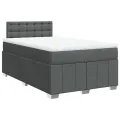 cadre de lit avec matelas gris foncé 120x190cm tissu