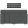 cadre de lit avec matelas gris foncé 120x190cm tissu