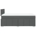 cadre de lit avec matelas gris foncé 120x190cm tissu