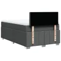 cadre de lit avec matelas gris foncé 120x190cm tissu