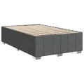 cadre de lit avec matelas gris foncé 120x190cm tissu