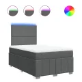 cadre de lit avec matelas gris foncé 120x190cm tissu